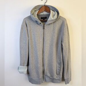 Banana Republic Ultra Warm Hoodie XL Gray Zip Up Fleece Lined Sweatshirt